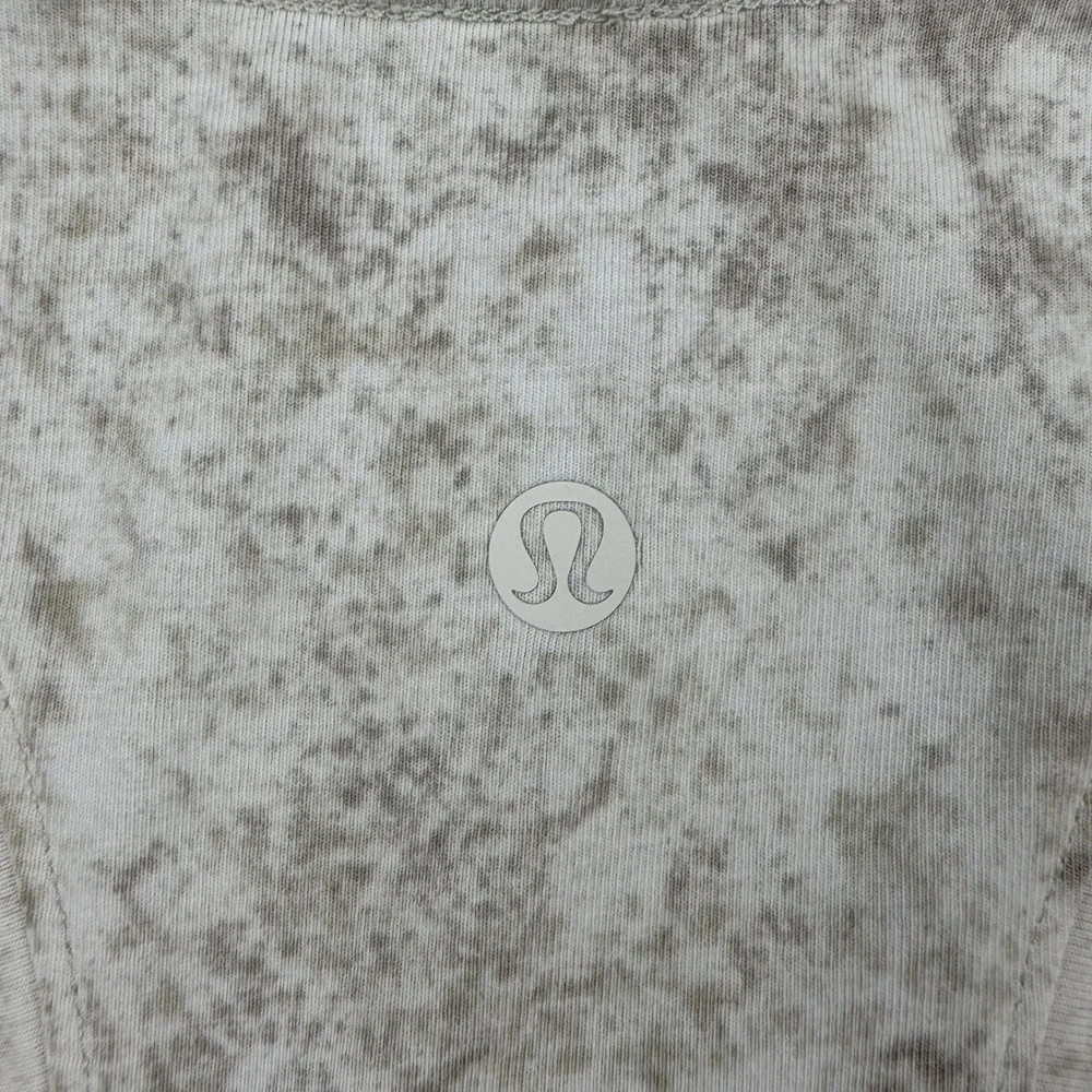 Lululemon Racerback Tank Top Gray White‎ Marble Acid Wash Size 4 Activewear
